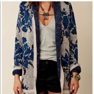 Blue and Gray Women's Sweater